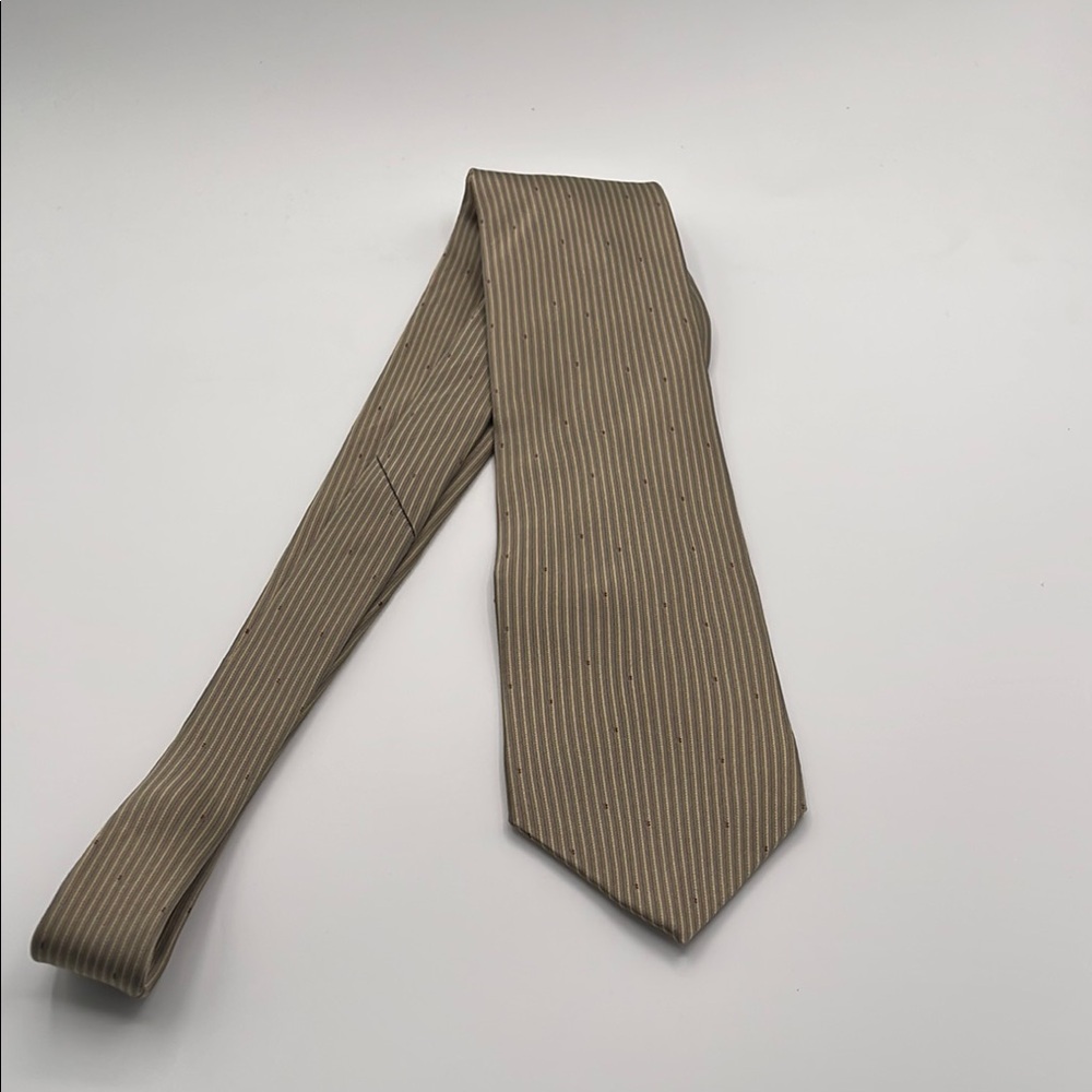 05.31.25_3 DKNY Silk Khaki and Tan Tie